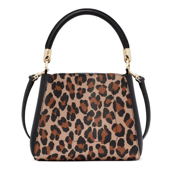 New Kate Spade Phoebe Spotted Leopard Top Handle Satchel Brown Multi - Picture 3 of 4